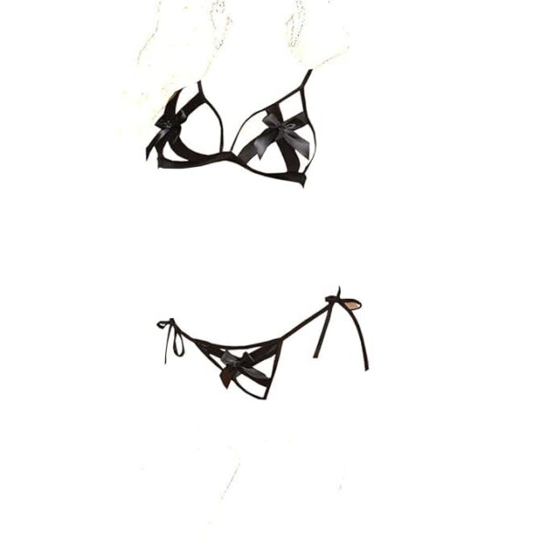 Lingerie for Women Naughty || Sexy Night Dress || Honeymoon || Swimming Lace Bikni Set Black - Image 5